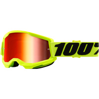 100% PERCENT STRATA 2 YELLOW/RED MIRROR GOGGLES