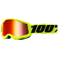 100% PERCENT STRATA 2 YELLOW/RED MIRROR KIDS GOGGLES