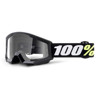 100% STRATA MINI BLACK CLEAR PEE WEE KIDS GOGGLES