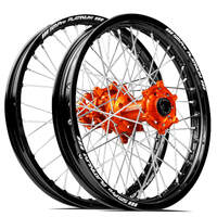 SM PRO KTM-HSQ-GASGAS 21x1.60/19x2.15 BLK/ORG WHEEL SET