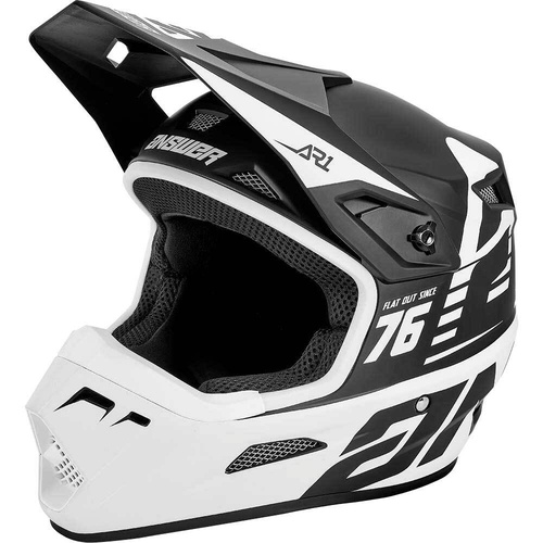 ANSWER 2021 AR-1 BOLD BLACK/WHITE KIDS HELMET - SM