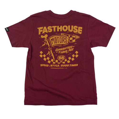 FASTHOUSE ALL OUT MAROON KIDS TEE - XS