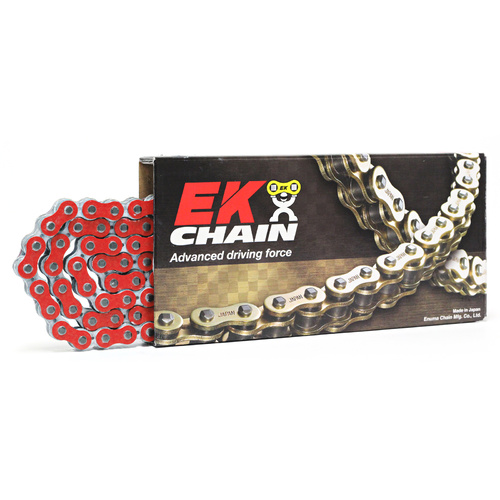 EK CHAINS 520 QX-RING HEAVY DUTY RED 120L RACE CHAIN