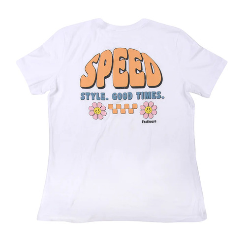 FASTHOUSE PEACHY KEEN VINTAGE WHITE WOMEN'S TEE - MD