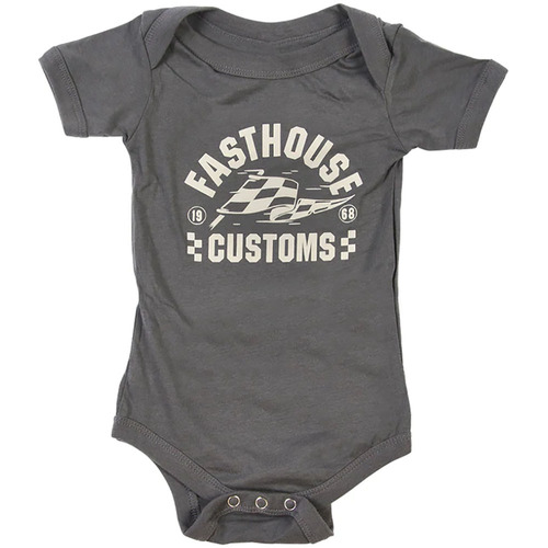 FASTHOUSE SPRINTER DARK GREY INFANT ONESIE - 3-6M