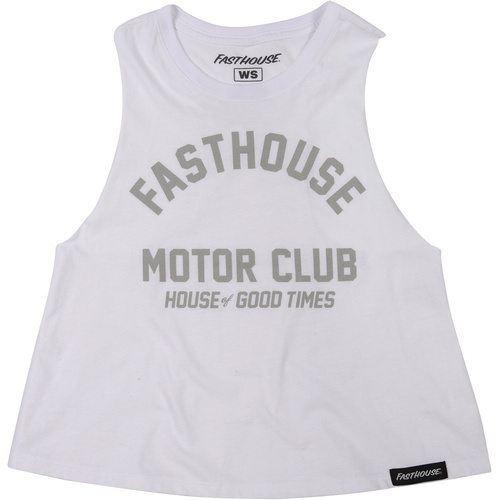 FASTHOUSE BRIGADE WHITE WOMEN'S CROP TANK - XS/SM