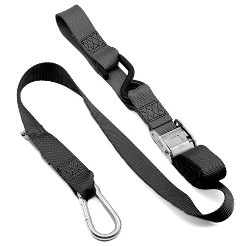KUSTOM HARDWARE BLACK / BLACK 38MM SNAP HOOK TIE DOWNS