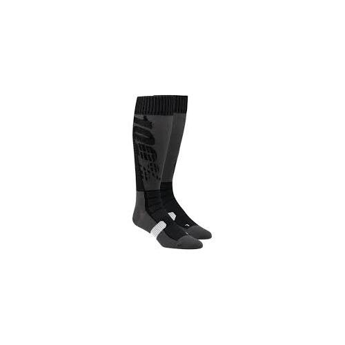 100% PERCENT HI SIDE BLACK PERFORMANCE SOCKS - L/XL