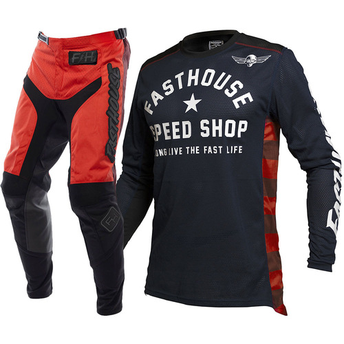 FASTHOUSE 2022 AIR COOLED NAVY / RED GEAR SET