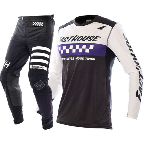 FASTHOUSE 2022 ELROD WHITE / PURPLE / BLACK GEAR SET