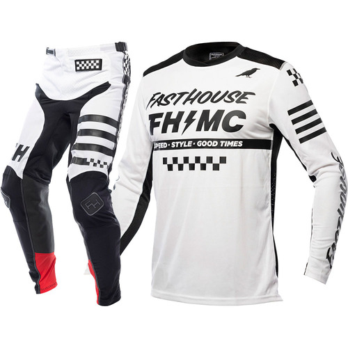 FASTHOUSE 2022 ELROD A / C WHITE KIDS GEAR SET
