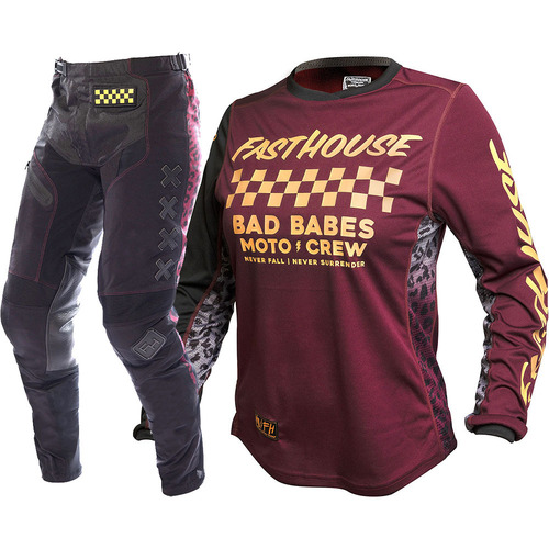 FASTHOUSE 2022 GRINDHOUSE GOLDEN CREW MAROON GIRLS GEAR SET
