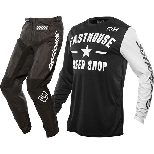 FASTHOUSE 2023 CARBON BLACK / WHITE GEAR SET