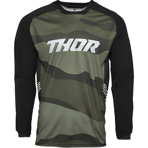 THOR 2022 TERRAIN GREEN CAMO OFFROAD JERSEY - LG