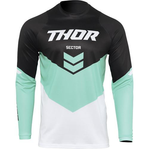 THOR 2022 SECTOR CHEV BLACK / MINT KIDS JERSEY - MD