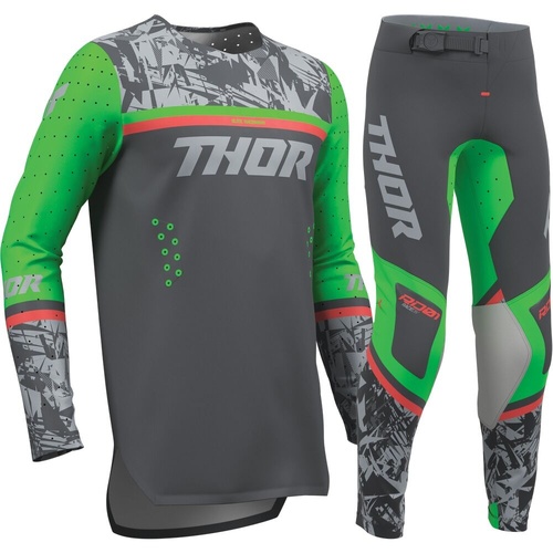 THOR 2027 SPORTMODE PUNKD CHARCOAL / GREEN KIDS GEAR SET