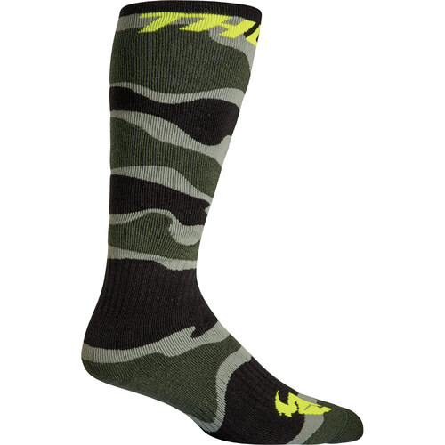 THOR 2022 CAMO GREEN / ACID MOTO SOCKS - 6-9