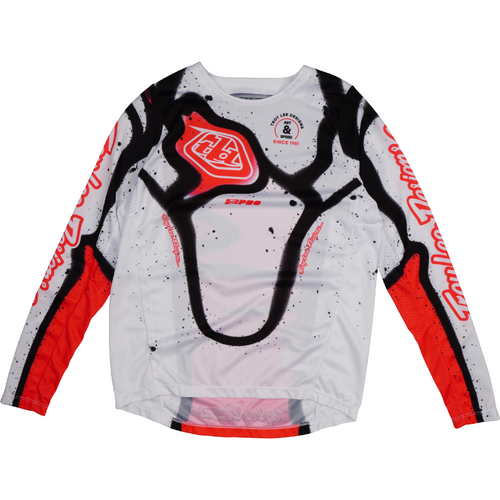TROY LEE DESIGNS 2025 GP PRO MEMBRANE WHITE  / INFRA RED KIDS JERSEY - S