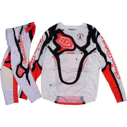TROY LEE DESIGNS 2025 GP PRO MEMBRANE WHITE / INFRA RED KIDS GEAR SET