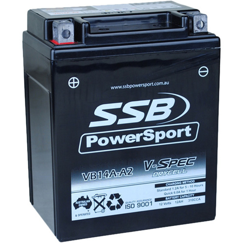 SSB POWERSPORT VB14A-A2 12V V-SPEC HIGH PERFORMANCE AGM BATTERY