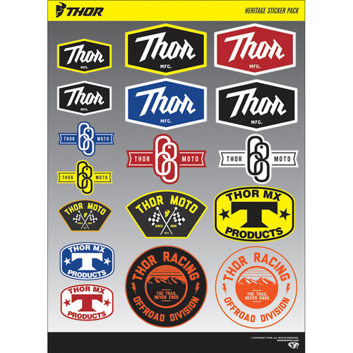 THOR STICKER DECAL SHEET HERITAGE
