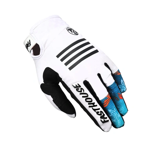 FASTHOUSE GRINDHOUSE PRO TB ISLAND HOPPING WHITE KIDS GLOVES - S