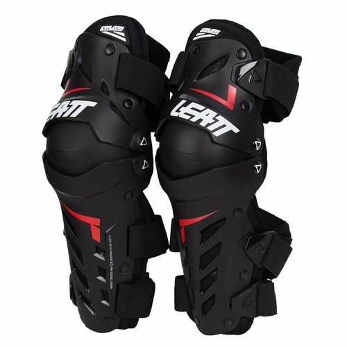 LEATT DUAL AXIS BLACK/RED KNEE GUARDS - XXL