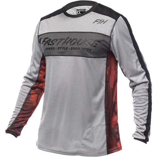 FASTHOUSE MTB ACADIA HEATHER GREY LS JERSEY - S
