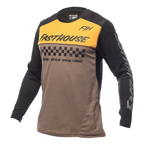 FASTHOUSE MTB ALLOY MESA LS HEATHER GOLD/BROWN JERSEY - SM