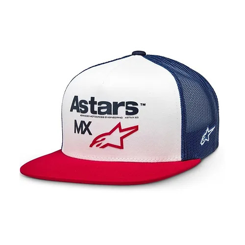 ALPINESTARS FIRST MOTO WHITE/NAVY/RED TRUCKER CAP