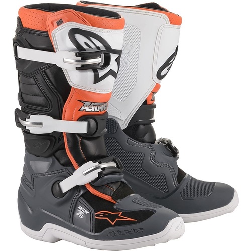 ALPINESTARS 2023 TECH 7S BLACK / GREY / ORANGE KIDS BOOTS - 5