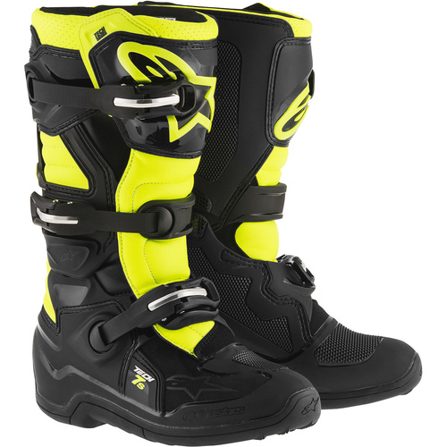 ALPINESTARS 2023 TECH 7S BLACK/FLURO YELLOW KIDS BOOTS - 4