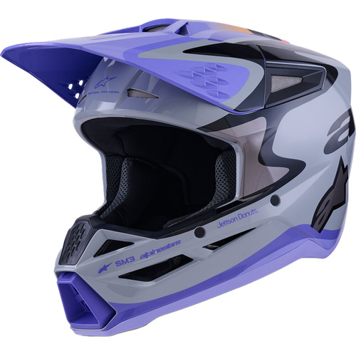 ALPINESTARS 2026 S-M3 JETTSON GREY / PURPLE / BLACK KIDS HELMET - S