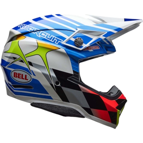BELL 2025 MOTO-10 SPHERICAL PRO CIRCUIT BLUE / WHITE HELMET - S