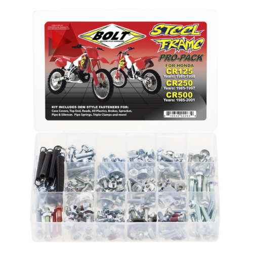 BOLT HONDA CR125/CR250/CR500 STEEL FRAME PRO PACK BOLT KIT