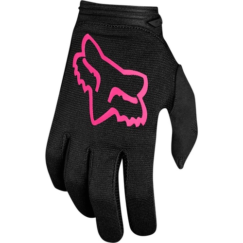 FOX DIRTPAW MATA BLACK/PINK KIDS GLOVES - XS