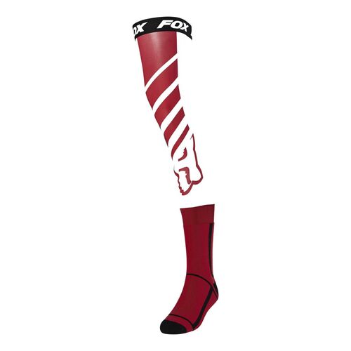 FOX MACH ONE BLACK/WHITE KNEE BRACE SOCKS - M