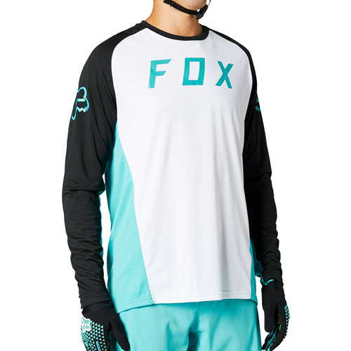FOX MTB DEFEND WHITE LONG SLEEVE JERSEY - MD