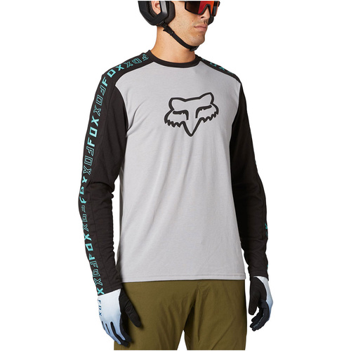 FOX MTB RANGER DRI-RELEASE STEEL GREY LONG SLEEVE JERSEY - SM