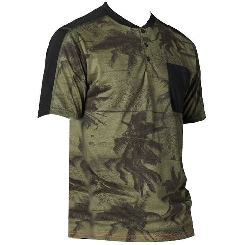 FOX 2021 MTB RANGER DRIRELEASE SS HENLEY OLIVE GREEN JERSEY - MD