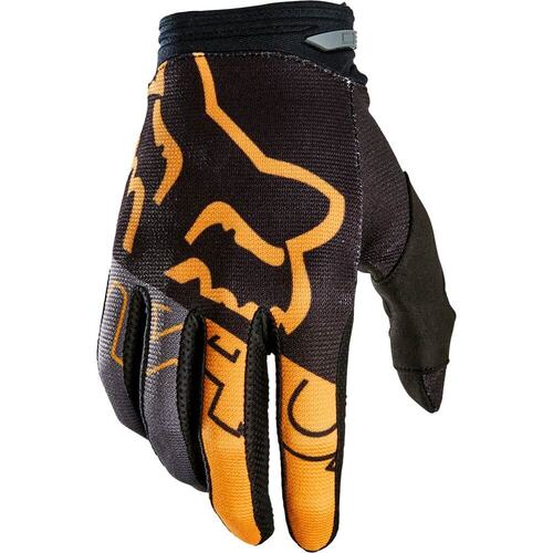 FOX 2022 180 SKEW BLACK / GOLD KIDS GLOVES - XS