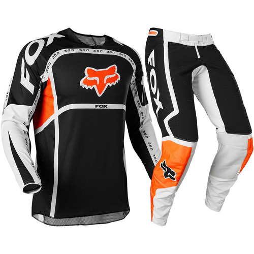 FOX 2022 360 DVIDE BLACK / WHITE / ORANGE GEAR SET