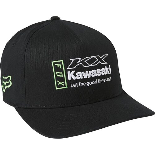 FOX KAWASAKI BLACK FLEXFIT HAT - L/XL