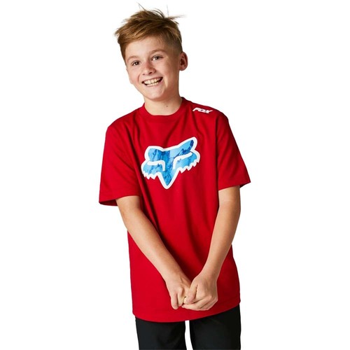 FOX KARRERA HEAD FLAME RED KIDS TEE - L