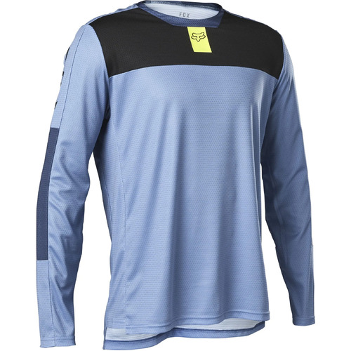 FOX 2022 MTB DEFEND FOXHEAD DUST BLUE LONG SLEEVE JERSEY - MD