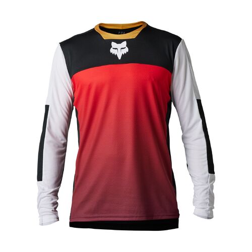 FOX DEFEND AURORA BLACK/WHITE LS BLACK/WHITE JERSEY - S
