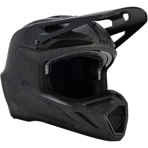 FOX 2025 V3 RS CARBON SOLID MATTE BLACK HELMET - XS
