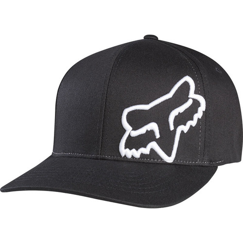 FOX FLEX 45 BLACK / WHITE FLEXFIT HAT S/M