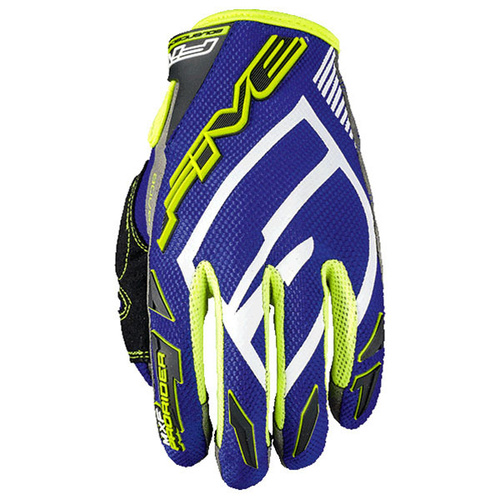FIVE MXF PRO RIDER S BLUE/YELLOW GLOVES - MD
