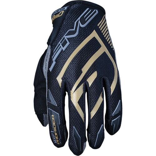 FIVE PRO RIDER S BLACK / GOLD GLOVES - L